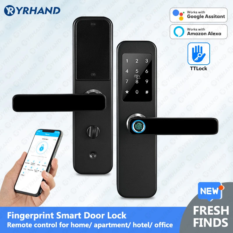 YRHAND Impermeável Fechadura Electronic Fingerprint Lock, Proteção De Segurança, Smart Door Lock, Fechaduras Ao Ar Livre, 2058