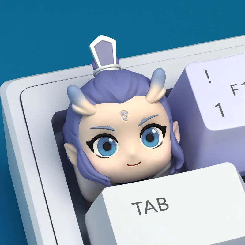

New Nezha Theme Keycaps Set Ao Bing Anime 3D Resin Artisan Key Cap Custom Original Handmade Keycaps for Mechanical Keyboard Gift