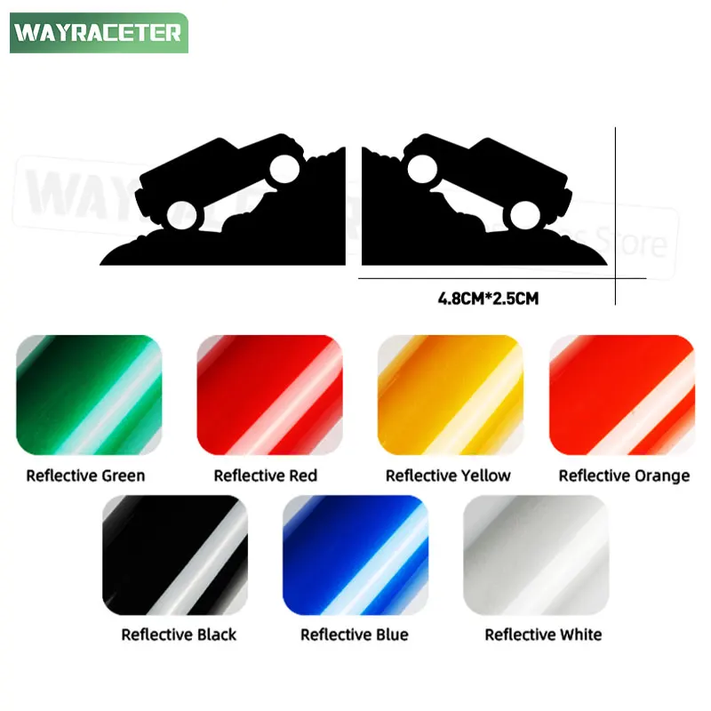 2 Pcs Creative Window Sticker Corner Decor Reflective Vinyl Decal For Jeep Wrangler JK JL TJ YJ CJ JLU Rubicon Unlimited Sport