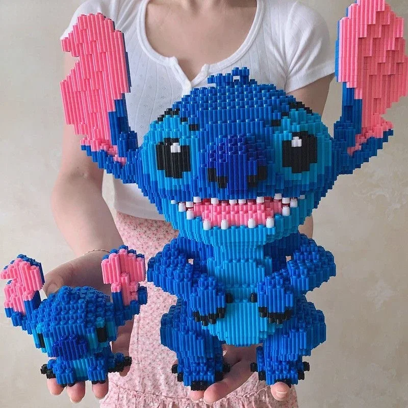 Stitch Block Assembly Toy para crianças, puzzle gigante, decoração desktop, presente de aniversário, entrega rápida, novo