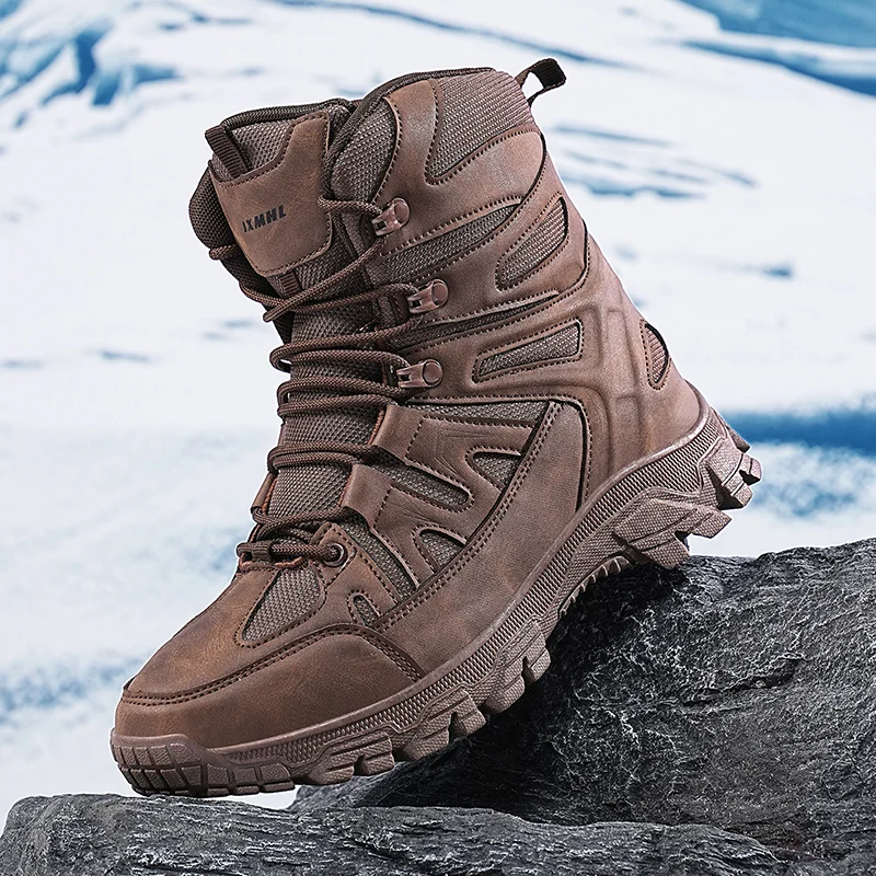 

Уличные высокие ботинки, мужские дышащие противоскользящие амортизирующие удобные армейские ботинки на шнуровке, мужские повседневные ботильоны