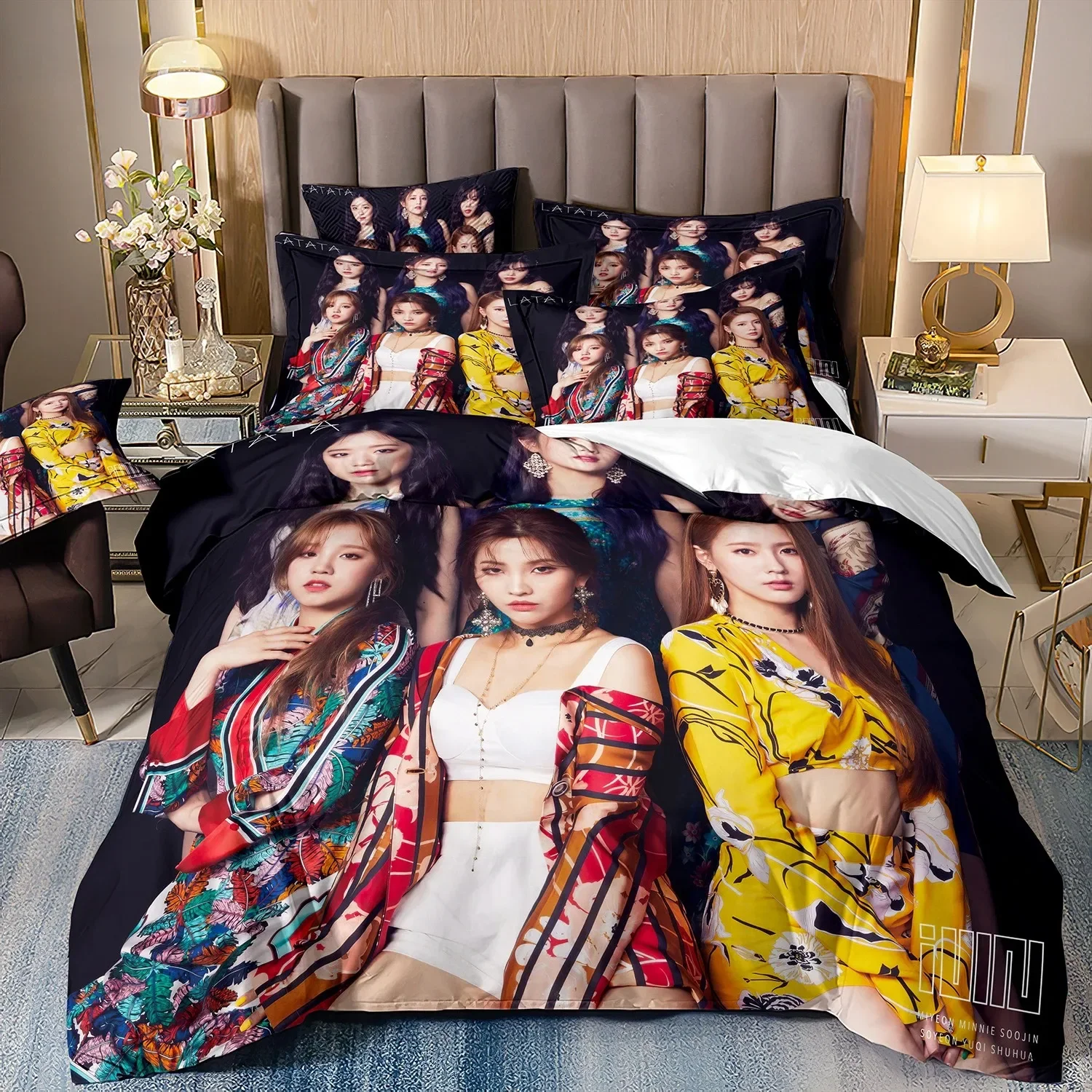 Christmas gidle girl group Bedding Sets Queen King Size Quilt Cover Duvet Cover Sets With Pillowcases Adults Christmas Gifts 012