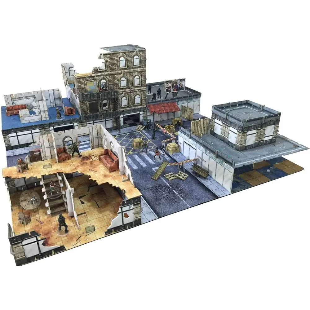 Urban Apocalypse City Block Terrain Set for 28-35mm RPG/Wargames, 40k, Crisis Protocol, Modern & Zombie Scenarios