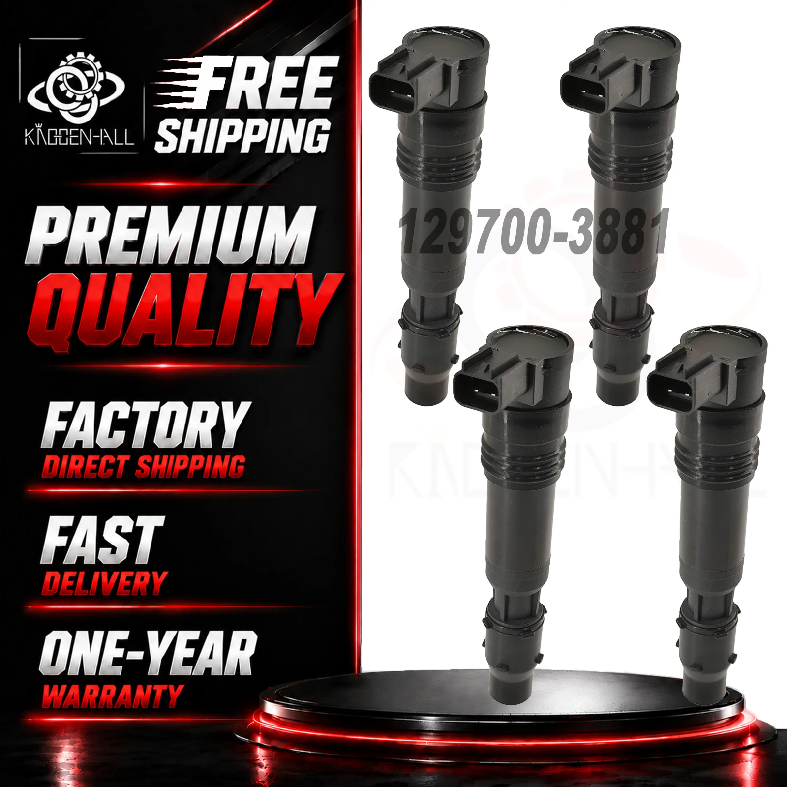 

NEW 129700-3881 4PCS Ignition Coil Compatible With Honda CBR600F4i CBR929RR CBR954RR 30700-MBW-611 Engine Part
