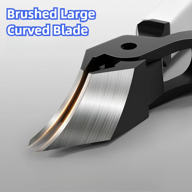 Large Opening Extended Diagonal Blade Anti-Splash Thick & Curved Toenail Clippers Ergonomic Grip for Precise Cutting, Durable