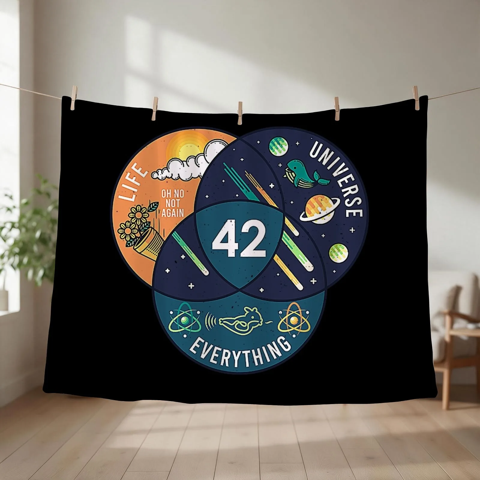 42 Answer to Life Universe and Everything Throw Blanket valentine gift ideas Thins Hairy Soft Beds Blankets