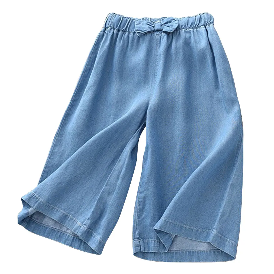 Chic Girls Summer Denim Wide Leg Pants Designed for Maximum Comfort and Trendy Look Suitable for All Occasions Kids Pants