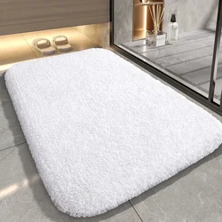 Solid Color Thickened Superfiber Bath Mat, Quickly Absorb Water Bathroom Rug Carpet, Soft and Delicate, Latex TPR Anti-slip