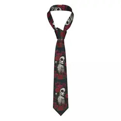 Custom Mexican Sugar Skull Day Of The Dead Neckties Men Silk Skeleton Gothic Halloween Neck Tie for Business