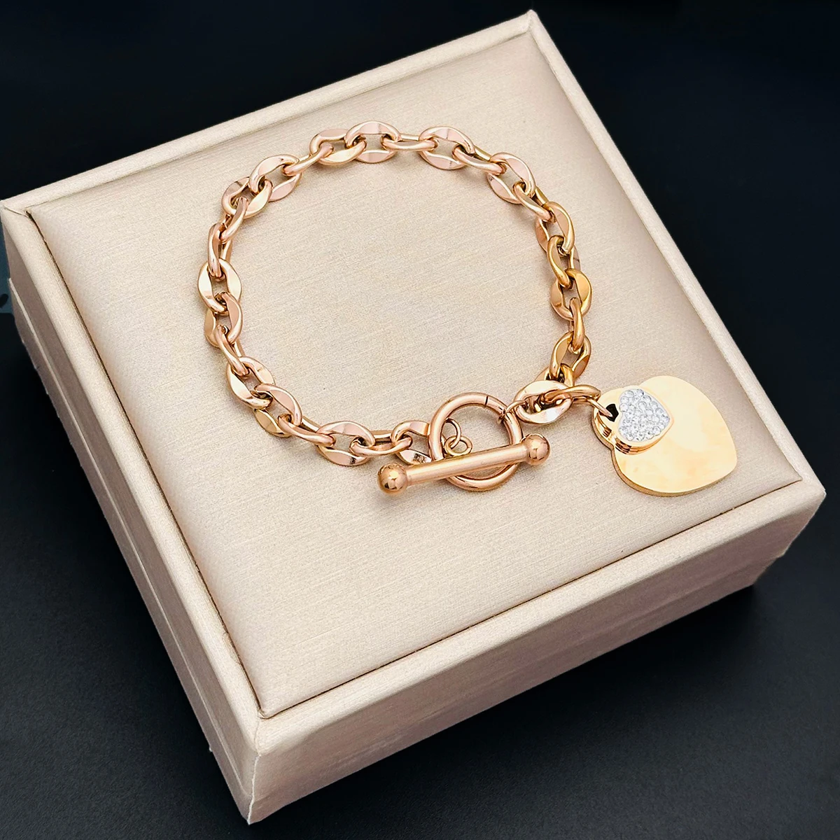 Fashionable Niche Design Love Jewelry Versatile Bracelet Versatile Temperament Peach Heart Ot Buckle New Style Bracelet image 6