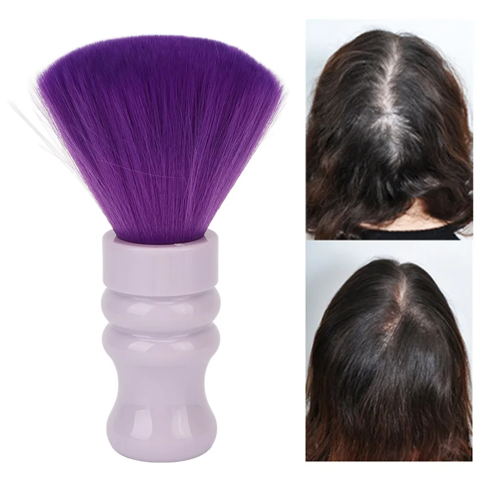 Soft Nylon Brush Neck Duster Soft Face Purple Color Hair Sweep Brush Professional ABS Handle Face Brush Barber Salon