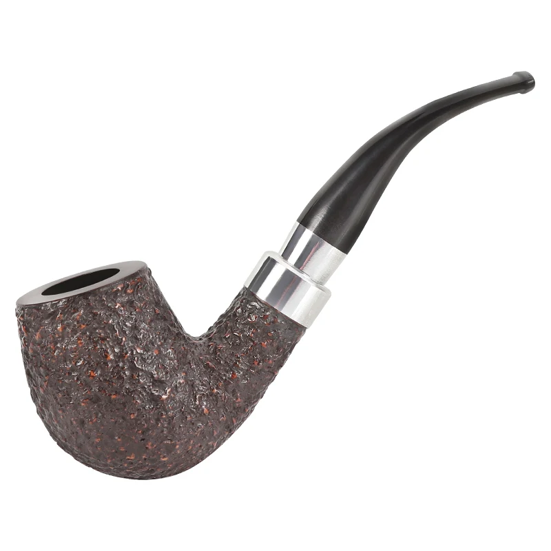 New Briar Wood Pipe Bent Smoking Pipe 9mm Filter Briar Glossy And Engarving Tobacco Pipe Smoking Accessories