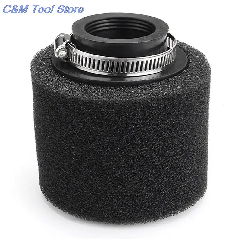 Black 35mm Cleaner Straight Neck Motorcycle Sponge Air Filter