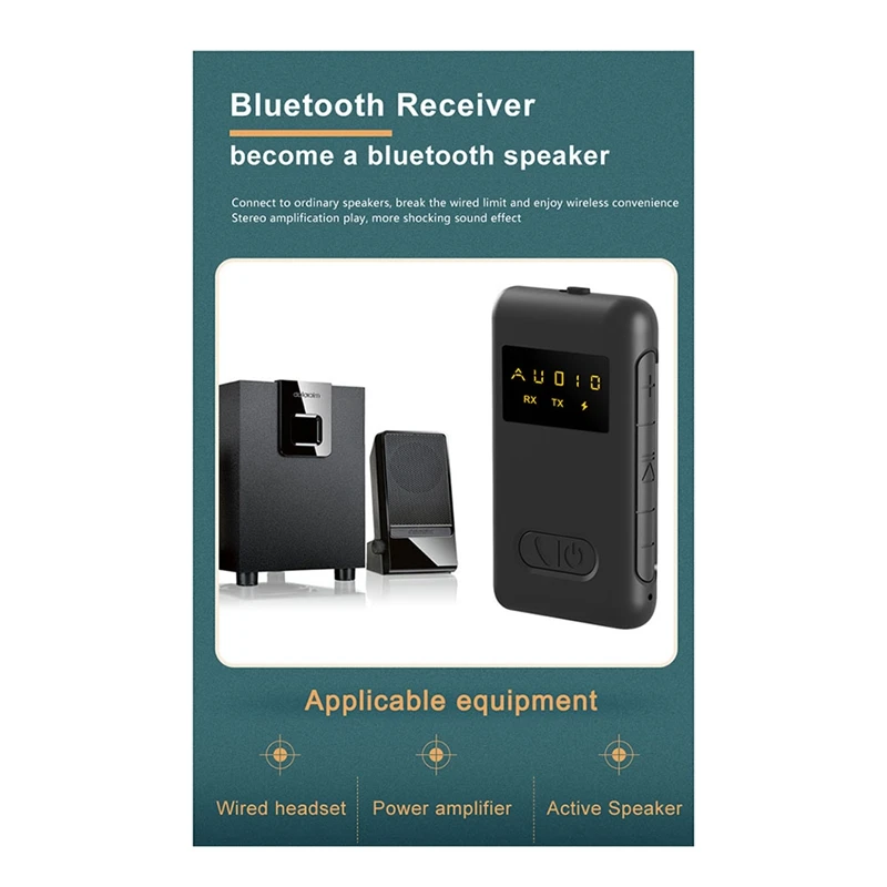2 In 1 Wireless Bluetooth Compatible 5.0 Receiver Transmitter Adapter 3.5Mm Jack For Car Music Audio Headphone Receiver Durable