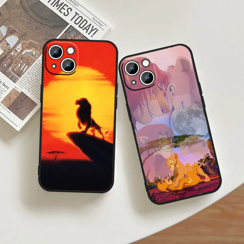 Disney The L-Lion King Black Silicone Phone Case For Apple iPhone 15 14 13 12 mini 11 XS XR X 8 7 Pro Max Plus Soft Shell Cover