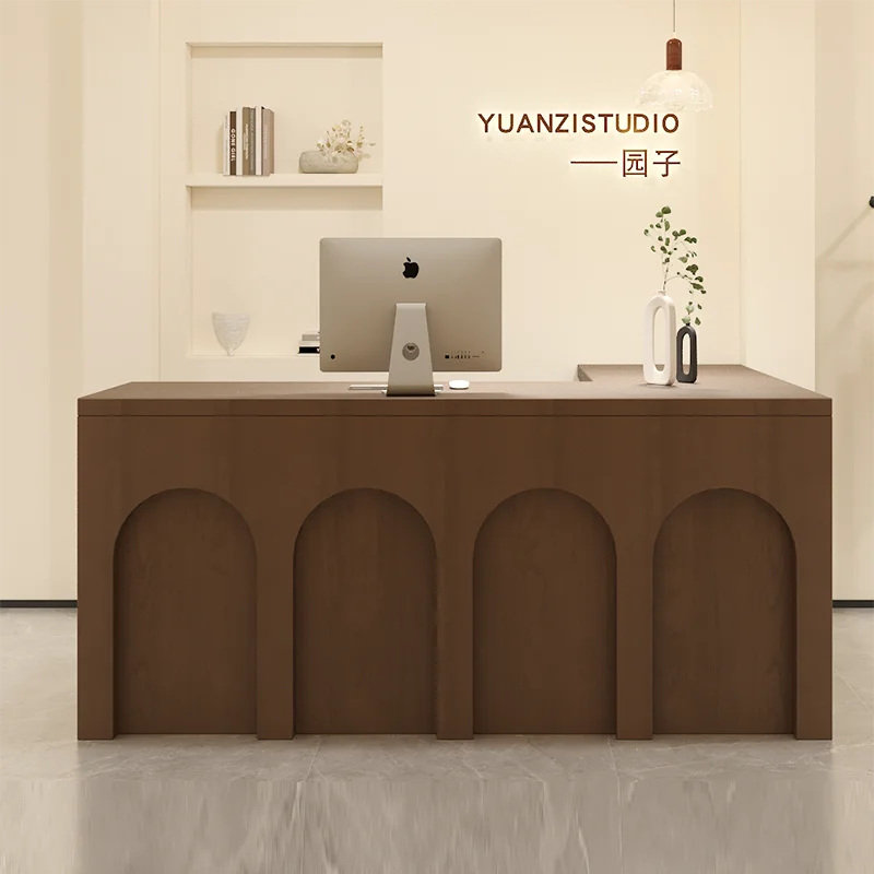 

Shelves Computer Reception Desk Store Drawers Boutique Unique Economic Reception Desks Elegant Design Comptoir Caisse Salon Desk