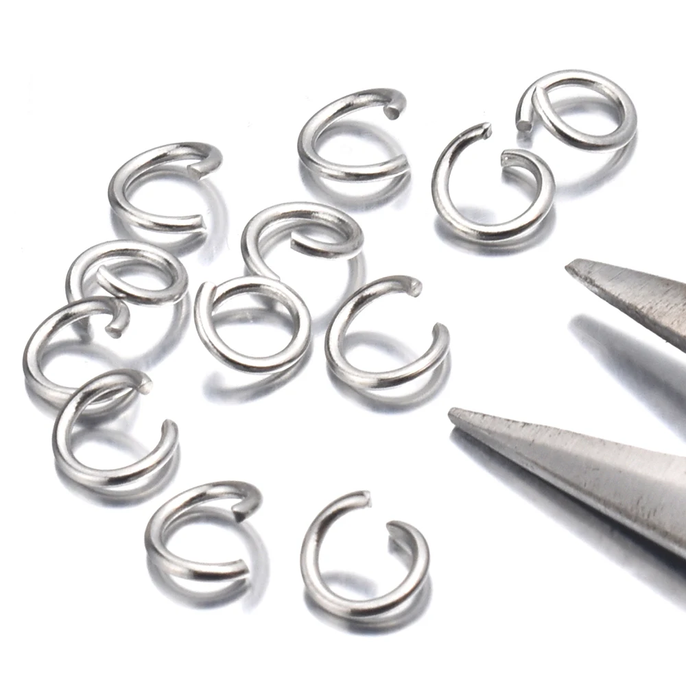 

200pcs/Lot 3/4/5/6/7/8/10mm stainless steel DIY Jewelry Findings Open Single Loops Jump Rings & Split Ring for jewelry making