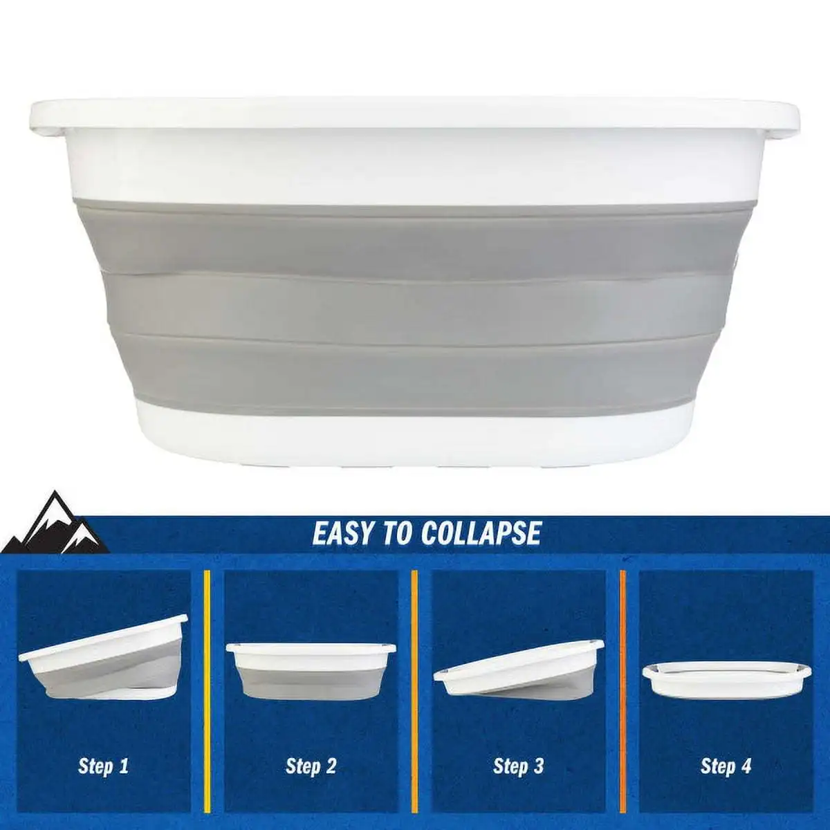 10.3 gal Portable Laundry Basket, Gray, Storage basket, storage container