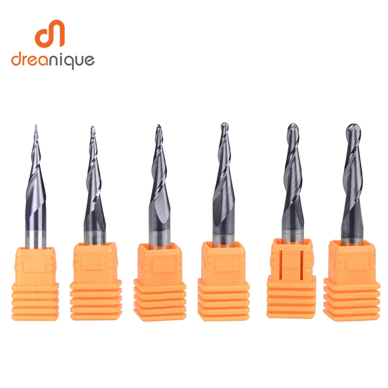 

Dreanique 1 шт. P2BC 20 мм режущий конусный сферический нос твердосплавная концевая фреза для гравировки по дереву и solf matel