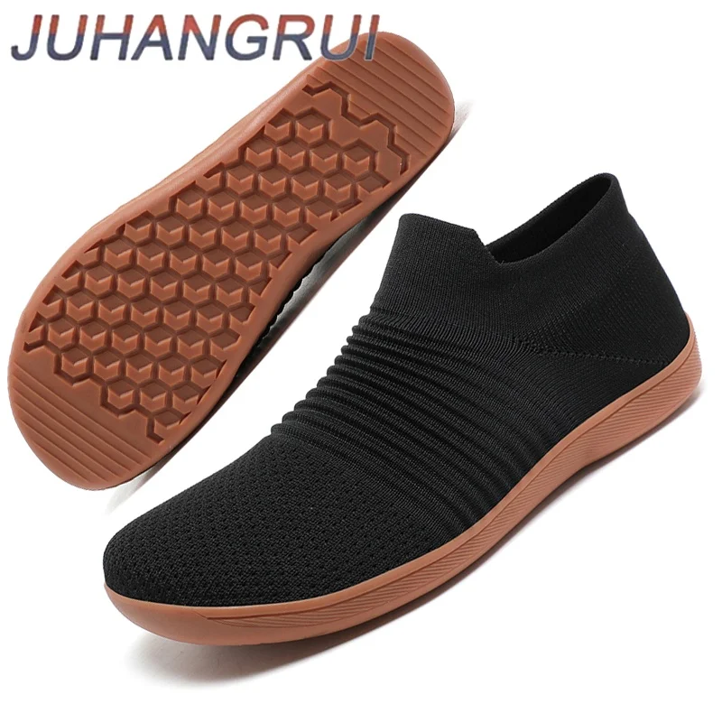 Men's Wide Foot Sports Casual Shoes Lazy Socks Shoes Mesh Breathable Summer Barefoot  Shoes Breathable Lightweight Rubber Bottom