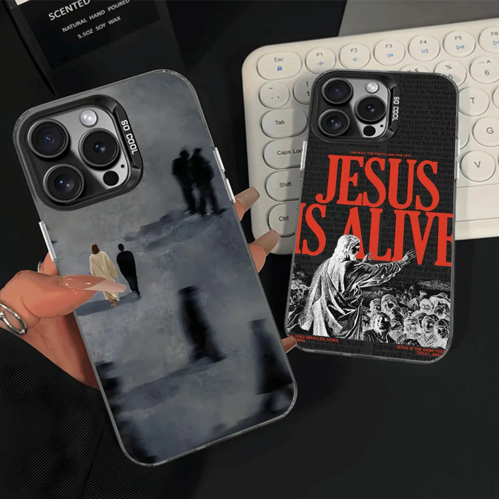

Jesus Christianity God quotes Phone Case For iPhone 16,15,14,13,12,11,Pro,Max,Plus,Mini,XS,SE Anti Fall Black Matte Hard Bumper