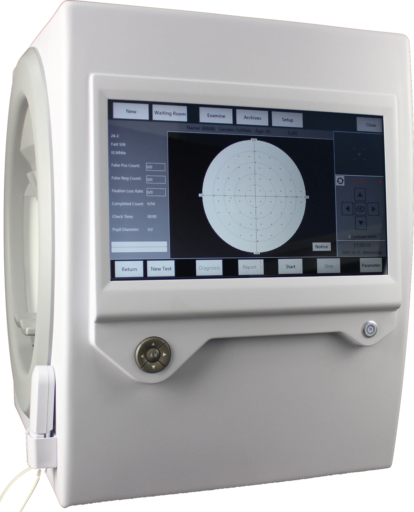 Prodotto più venduto Analizzatore di campo visivo Perimetro Standard Goldmann Sorgente luminosa a LED Perimetro automatico