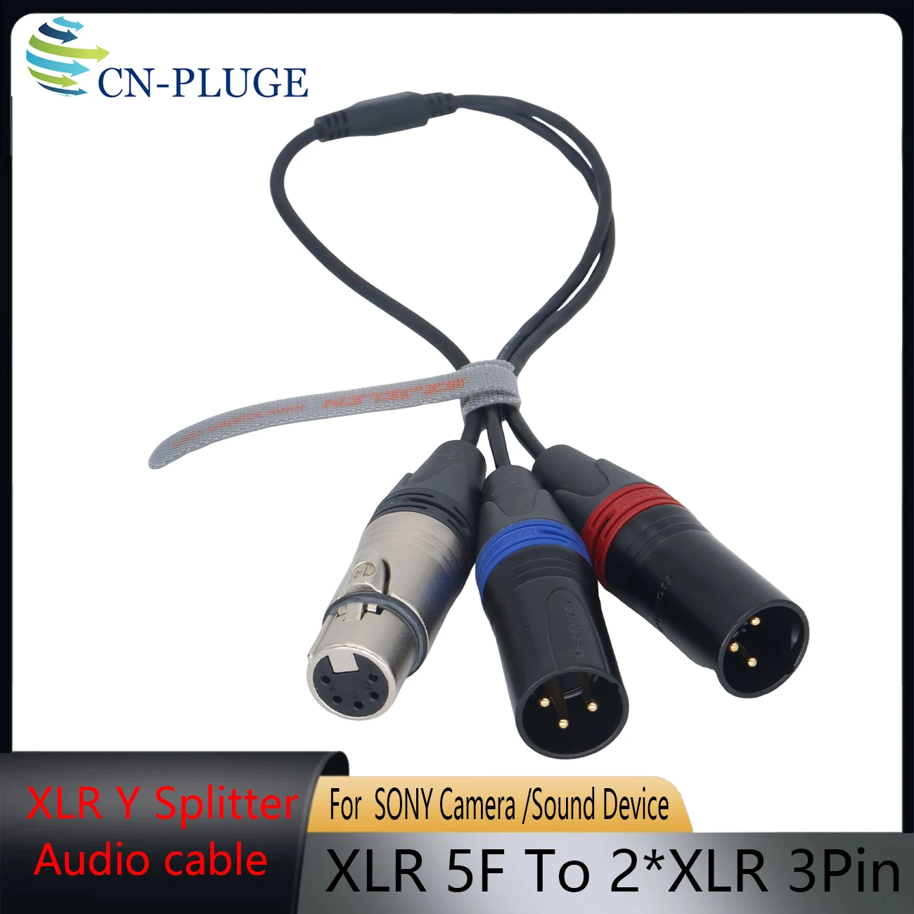 5Pin XLR Female to Dual 3Pin XLR Male Y Cable Balanced Stereo Audio Splitter Cord for Stereo Microphone Rode NT4 Recording Mixer