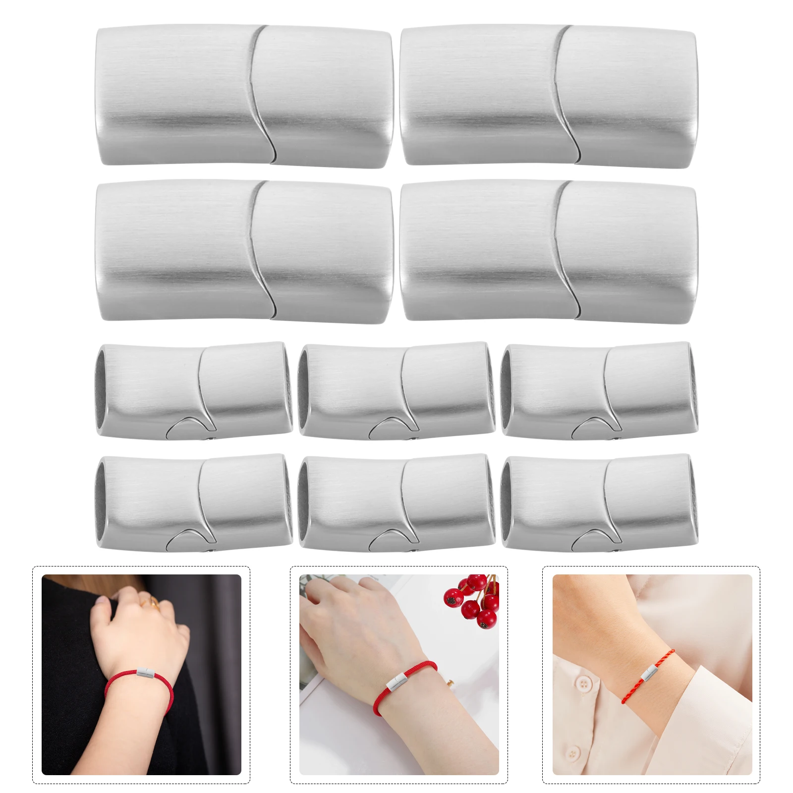 

10pcs Magnetic Clasps Durable Stainless Steel DIY Necklace Bracelet Repair Classic Practical Jewelry Accessories