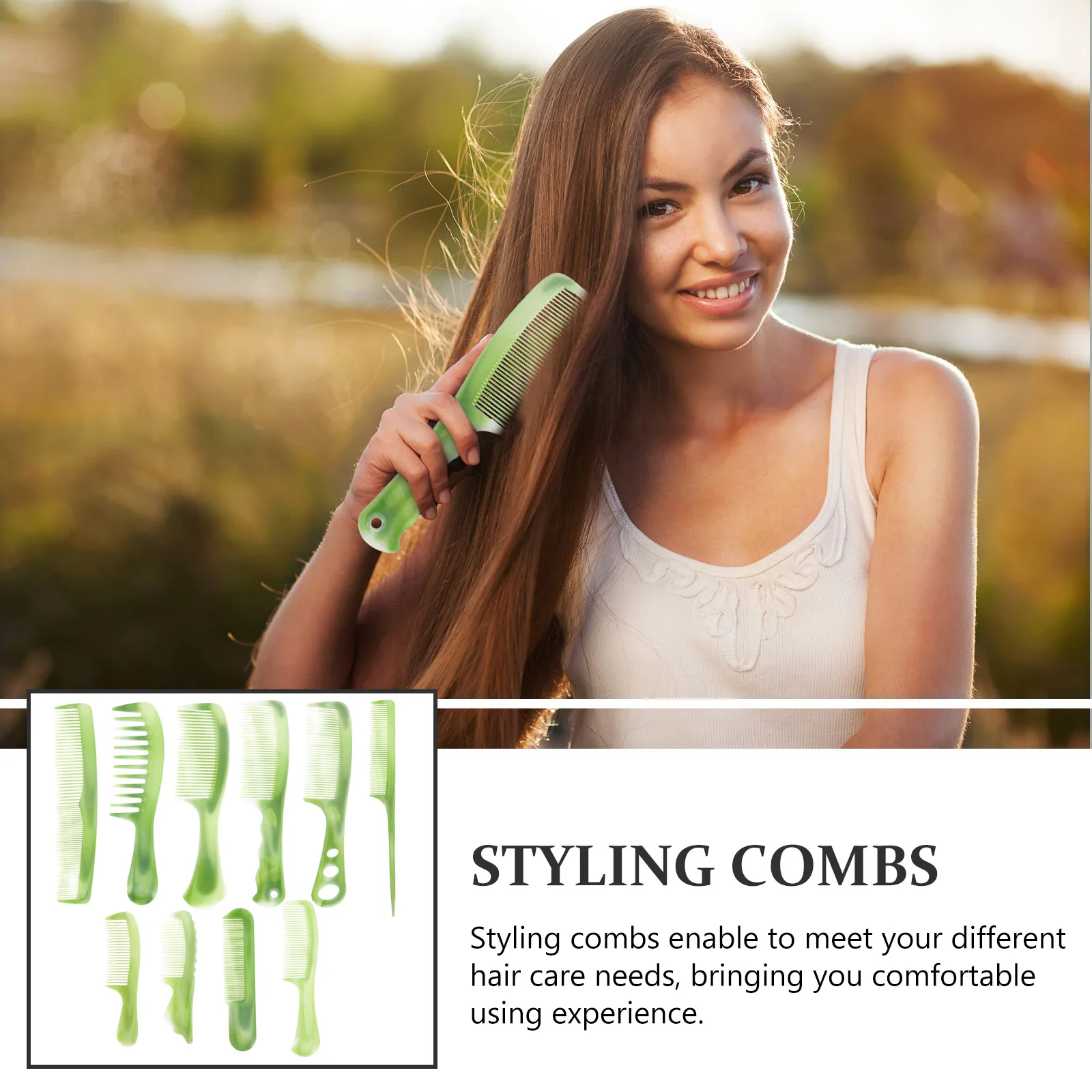 

1 set 1 Set Hairdressing Detangling Comb Fine Wide Tooth Plastic Hair Combs Set For Salon Styling Tool Wet Dry Hair Men Women