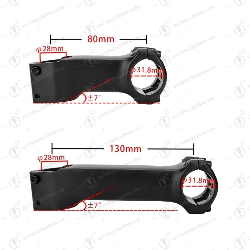 متوافق مع أنواع الإطارات المتعددة: أنبوب مستقيم لتوجيه كابل 7 درجات للدراجات (ألومنيوم، 31.8 مم، 80-130 مم)