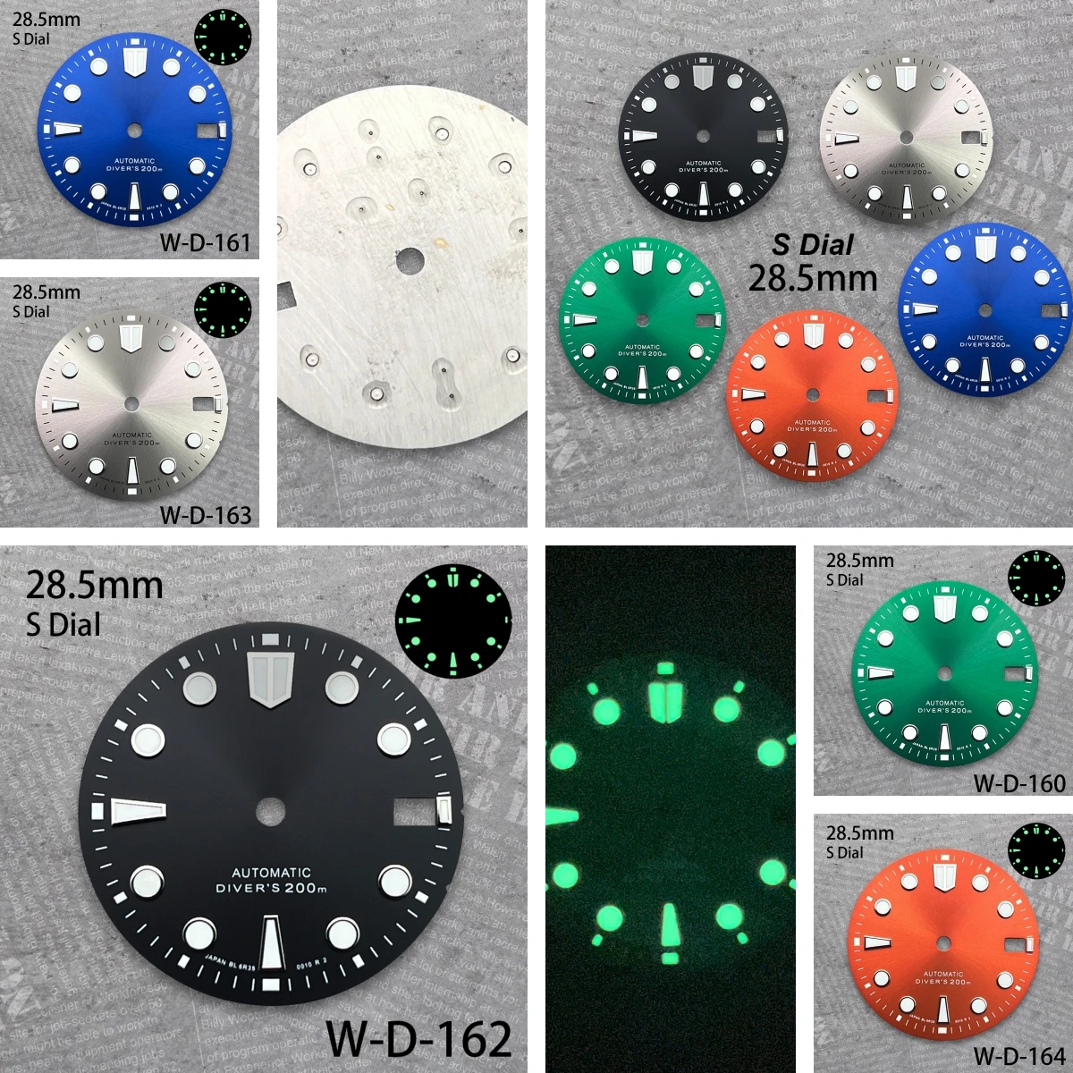 

28.5 mm S Logo Dial Suitable For NH35 Japan Movement Green Luminous Sunburst Diving High Quality Watch Modification Accessories