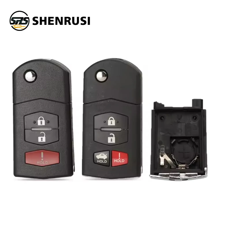 

SHENRUSI 3/4-кнопочный чехол для ключей, складной брелок для автомобильного дистанционного ключа для MAZDA 3 5 6 RX-8 MX-5 Miata CX-5 CX-7 CX-9 RX-8 CX-9