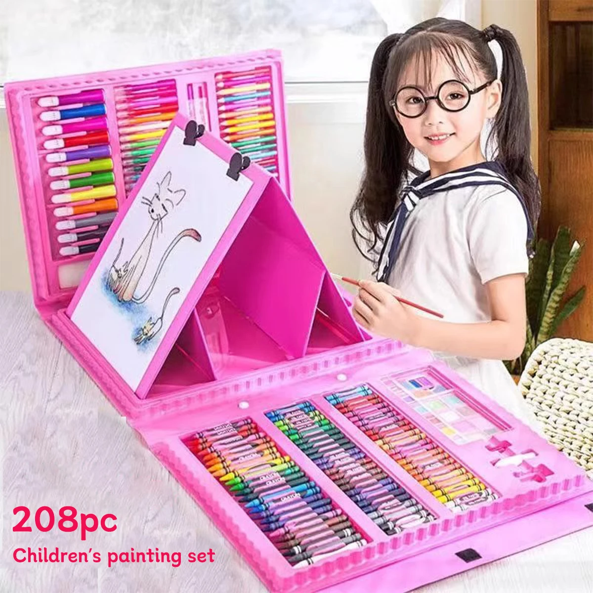 208Pcs Large Paintbrush Set Contains Colored Lead Crayons Oil Pastels Watercolor Pens  School Office Supplies Stationery