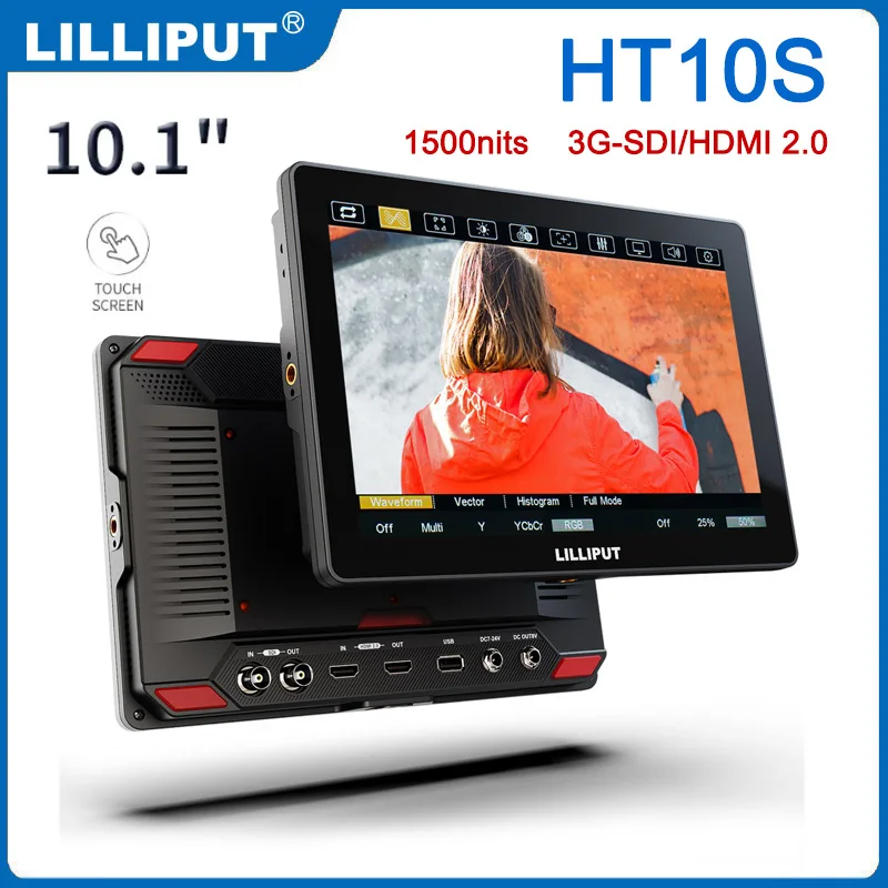 

LILLIPUT HT10S 10.1 Inch 1500nit Ultra Bright IPS Touch Screen 3D LUT 3G-SDI HDMI-compatible Camera Monitor w/ Gimbal Bracket