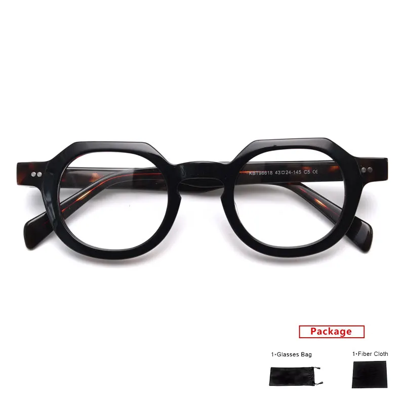 Mimiyou Vintage Rivet Acetate Round Eyewear Women Computer Optical Glasses Frame Men Myopia Eyeglasses Frame Brand Design Oculos