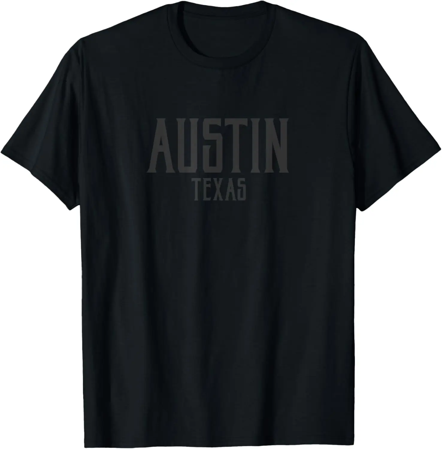 

Austin Texas Text Black with Black Print
