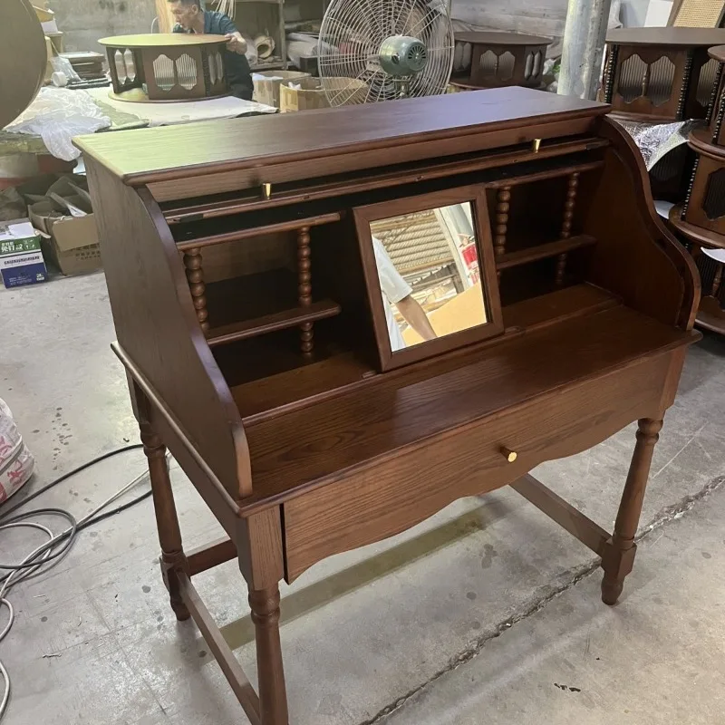 

French retro solid wood dresser, chest and cabinet integrated, simple and modern bedroom furniture