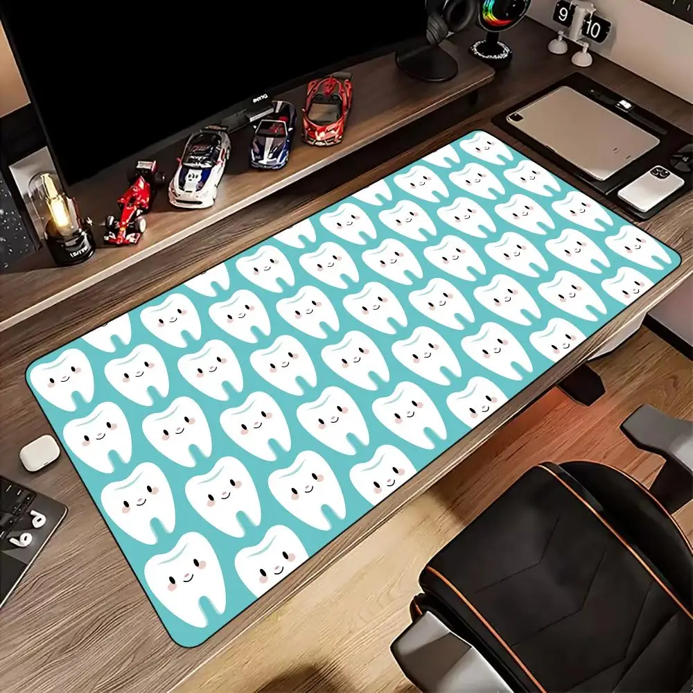

Cute teeth theme Mouse Pad rubber anti-slip Desk Mat gamer pc accessories Gaming mat keypad Extended mousepad Laptop office pad