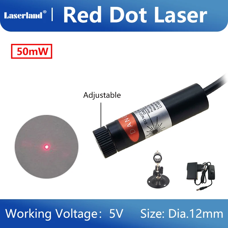 12Mm 650nm 5Mw 50Mw Rode Laser Punt Punt Projector Focussable Diode Module Locater