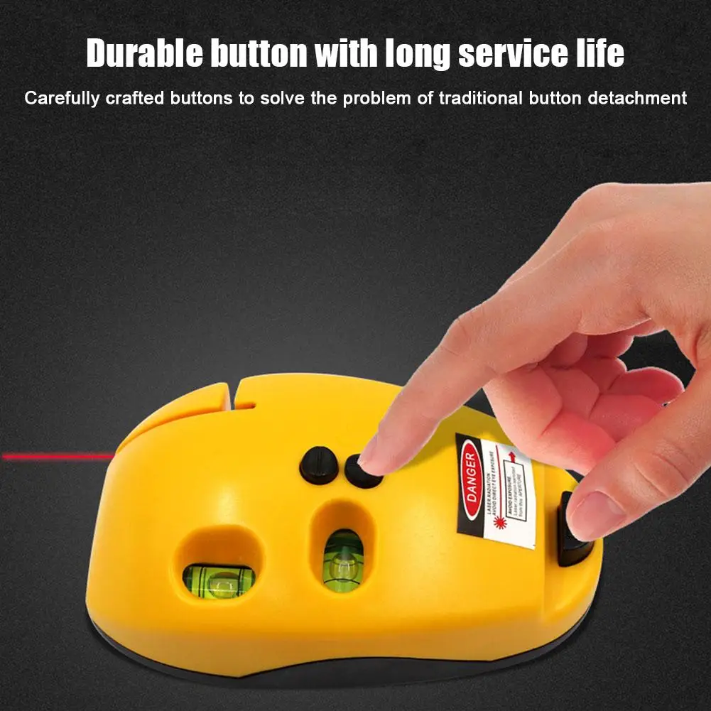 Portable Mini Vertical Laser Spirit Level Laser Straight Measuring Mouse-shaped Level Self-leveling Degree 90 Tool U8A6