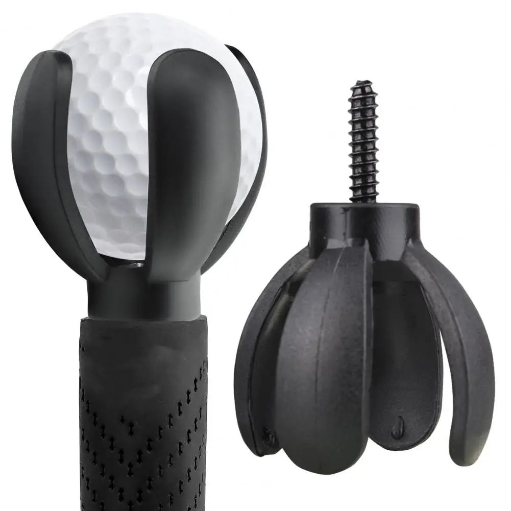 Mini Petal Golf Ball Retriever, 4-Prong Golf Ball Grabber Picker Putter Grip Golf Ball Sucker Pickup Tool With Screw view 4