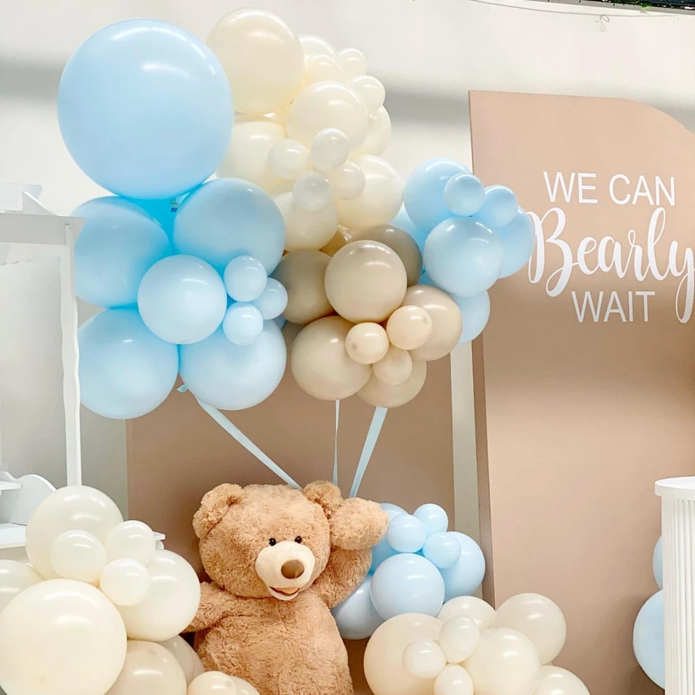 15/20PCS 10inch Retro Blue Series Balloon Sets for Boy's Bear Birthday Wedding Baby Shower Party Decoration Kids Gifts Supplies