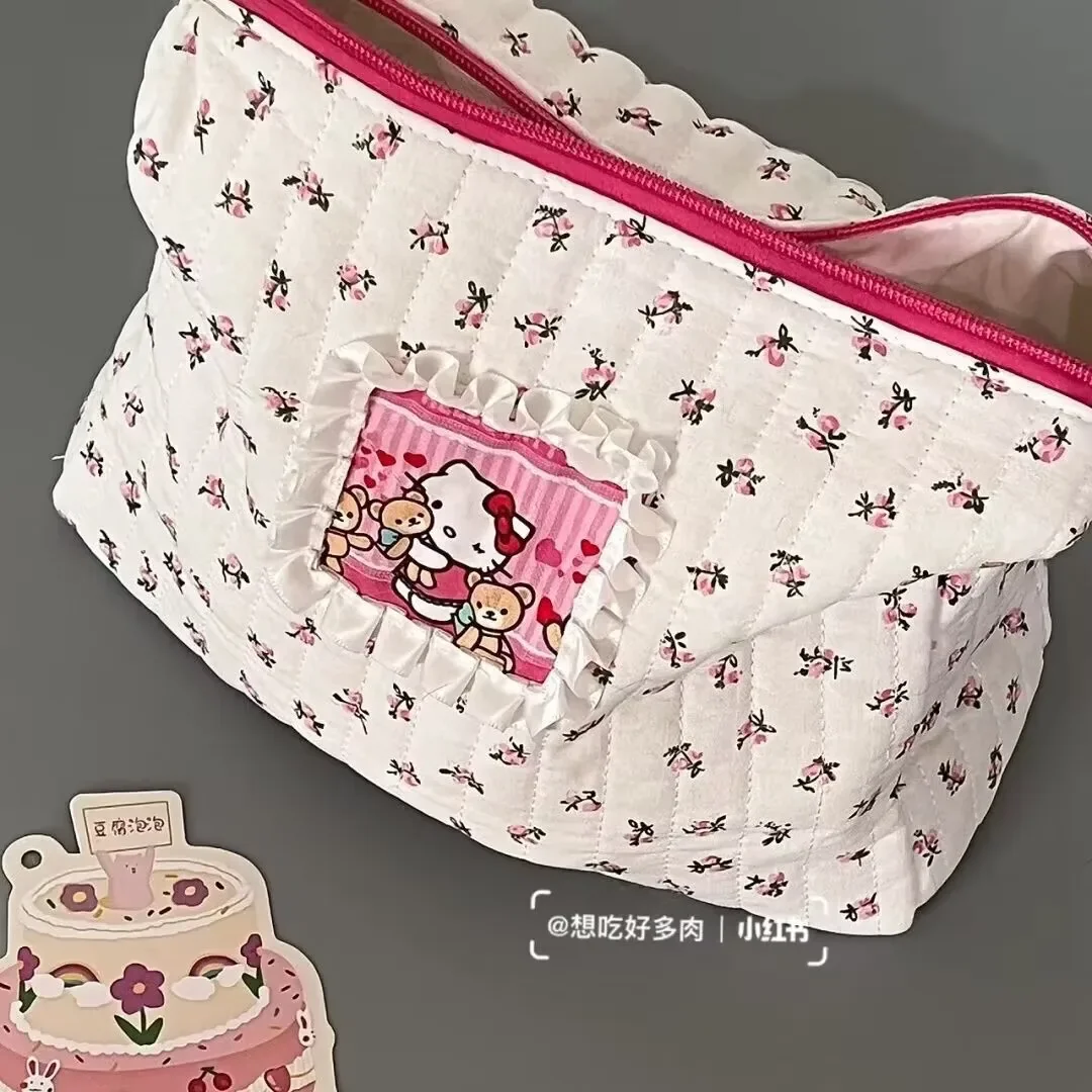 Sanrio hello kitty Cosmetic Bag Cute Cartoon girl Storage Bag makeup Travel Washing Bag Card holder coin purse Clutch wallet