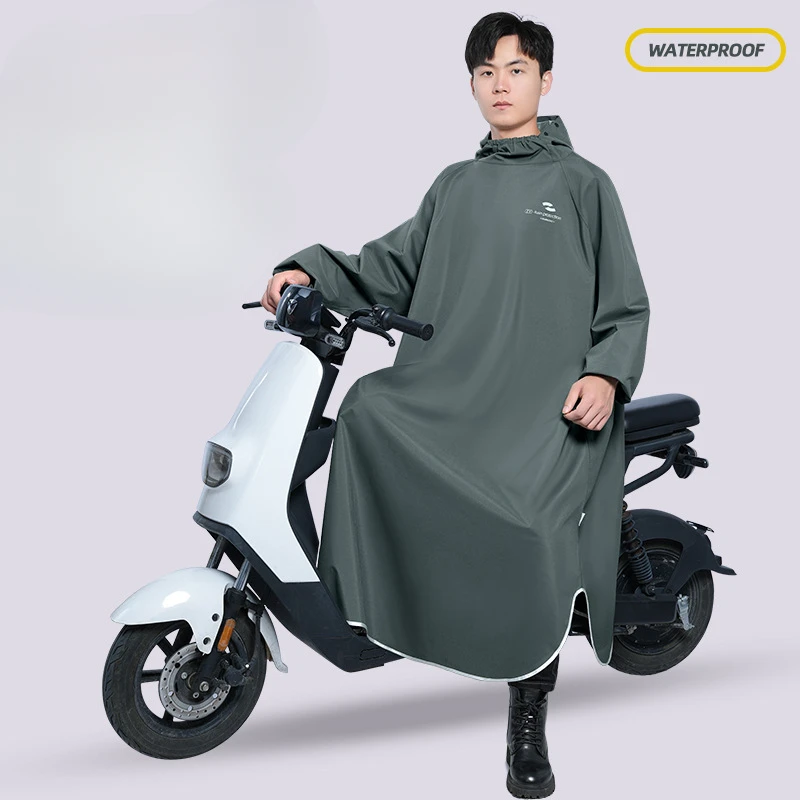 Motorcycle Raincoat Waterproof Hoodie Rain Cape Reusable Bike Rain Coat Mobility Scooter Outdoor Rain Poncho for Men Women