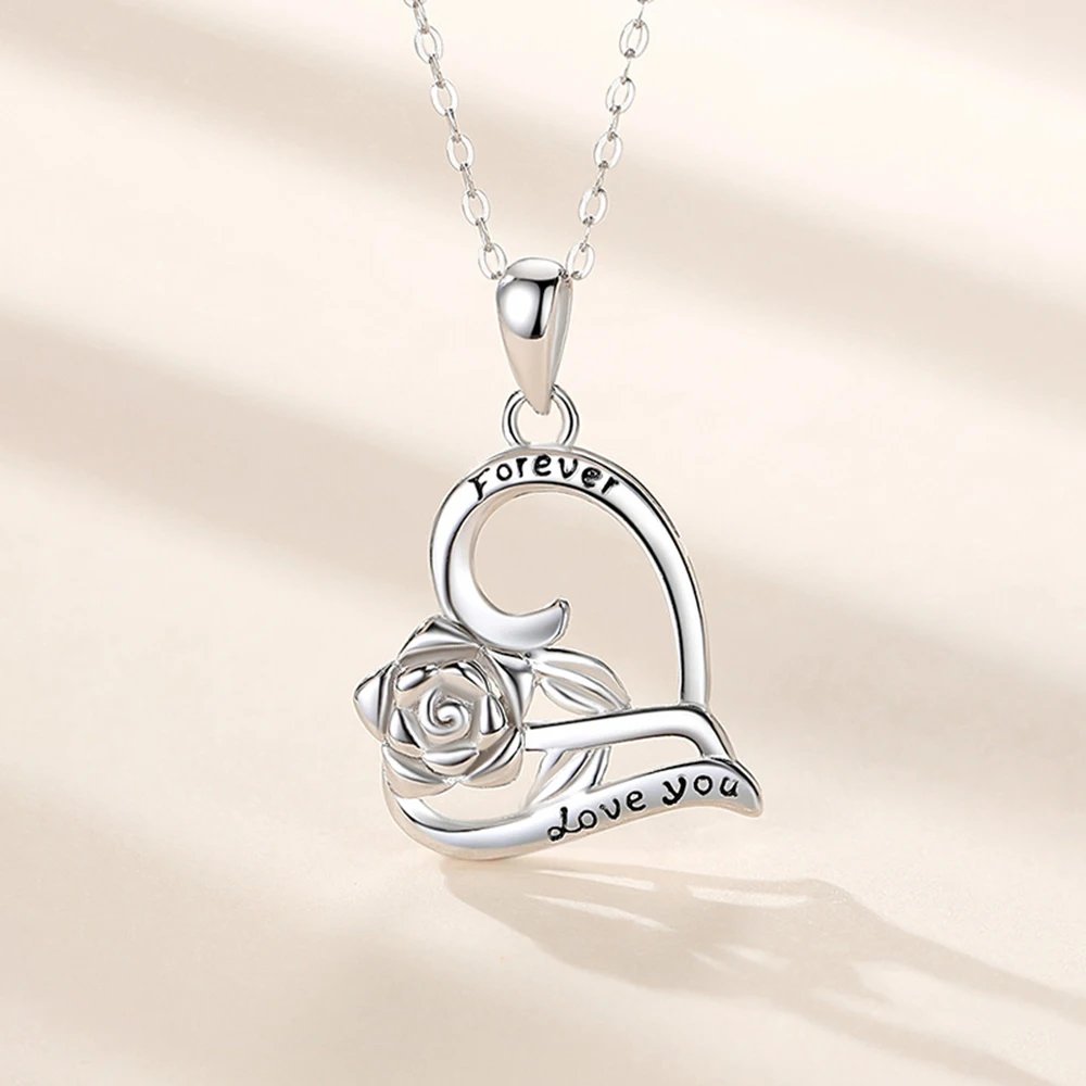 Rose Heart Pendant Necklace With Luxury Rose Gift Box For Girlfriend Wife 2026 Fashion Romantic Birthday Valentine Gifts