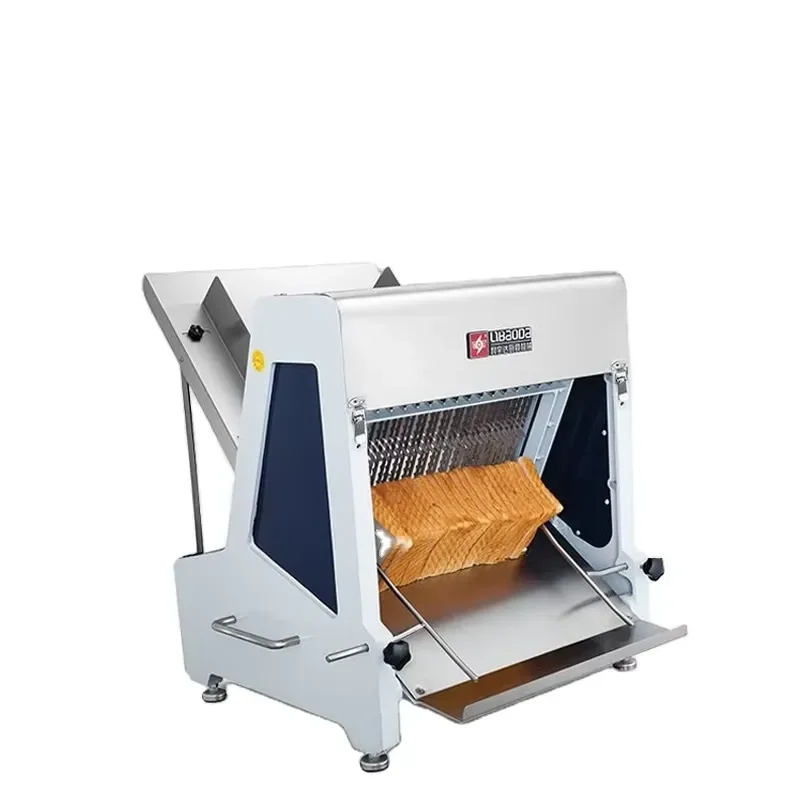 Adjustable Electric Bread Slicer Stainless Steel Large Capacity Toast Cutter Machine for Bakery Home Kitchen Use Professional