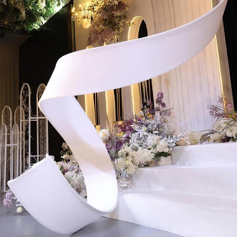 Wedding Decoration Variable Wave Arc Aluminum Plastic Pipe Sunshine Plate For Party Stage Backdrop Ceiling Site Layout 6M long