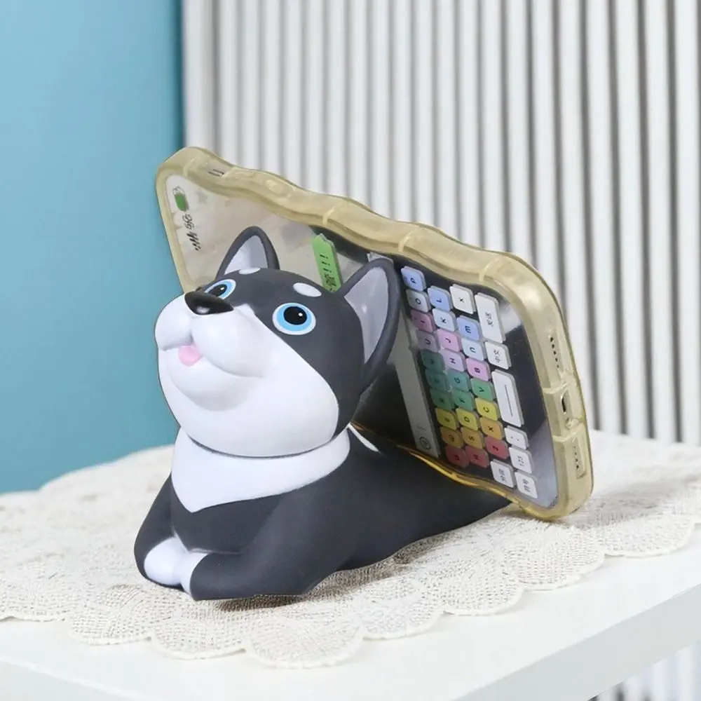 Practical Dog Shape Animal Phone Stand Cute Cartoon Lazy Phone Holder Vinyl Dog Decor Holder Office