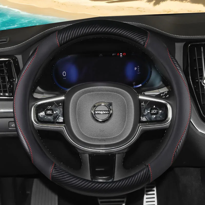 

Carbon Fiber Car Steering Wheel Cover For Volvo XC40 XC60 XC70 XC90 C30 C70 S40 S60 S80 S90 V40 V50 V60 V70 V90 Auto Accessories