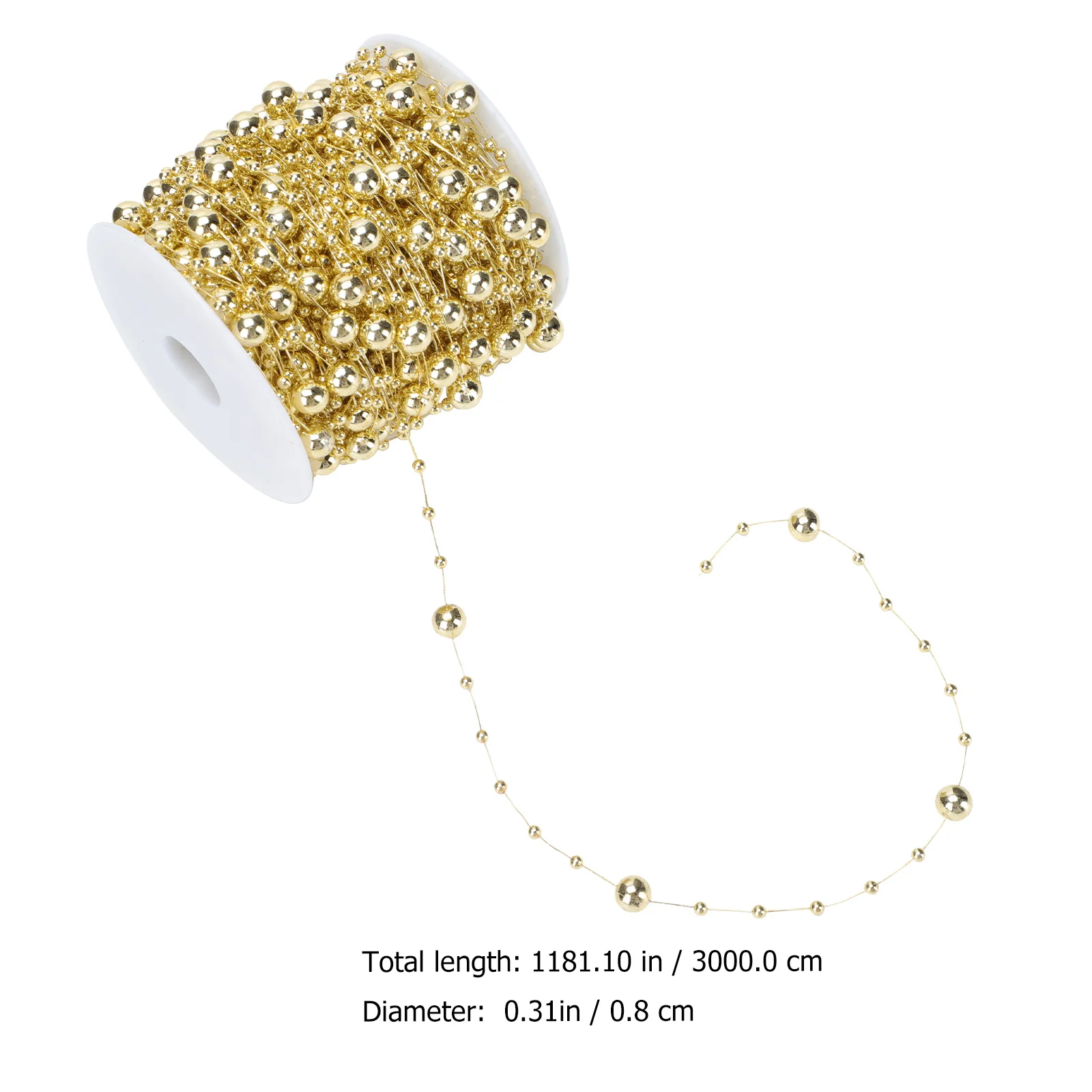 1 لفة من البلاستيك سلسلة خرز عيد الميلاد مرنة خفيفة الوزن لتقوم بها بنفسك شجرة عيد الميلاد الديكور الخرز جارلاند المرحلة صور الدعامة